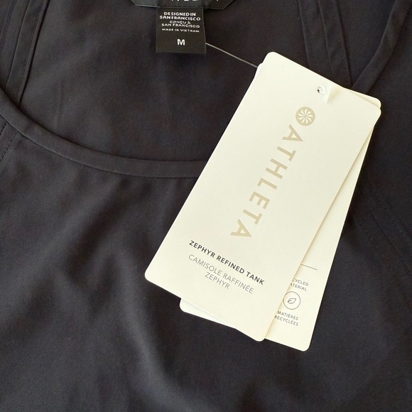 Athleta Zephyr Refined Black Tank | Size Medium | NWT | Sleek & Versatile - Picture 3 of 3